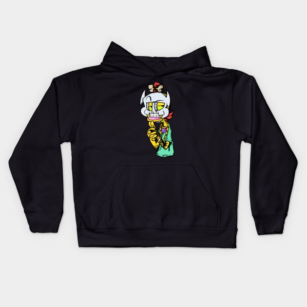 Dope sneaky thief cartoon illustration Kids Hoodie by slluks_shop